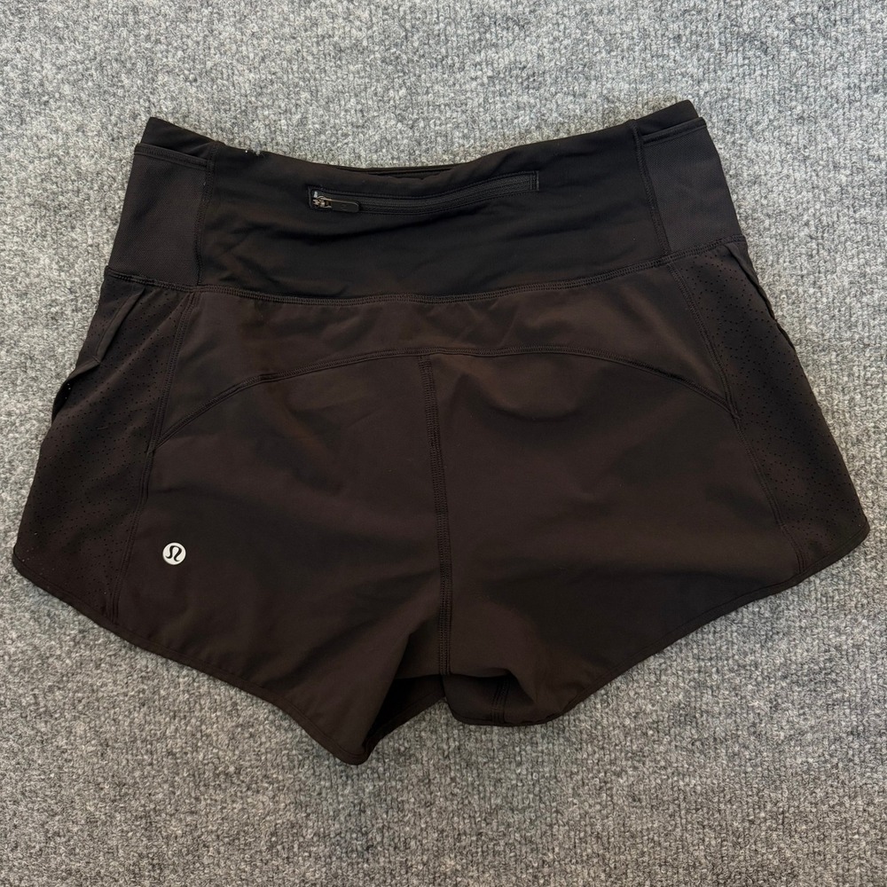 Lululemon Speed Up Short Size 4 Black Low Rise 2.5" Inseam Running Workout